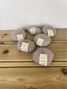 Rowan KidSilk Haze Yarn Lot 6 Mohair Silk Lace Gray Pink 25g Skeins Italy